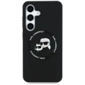 Etui Karl Lagerfeld Silicone Double Heads And Circle MagSafe Samsung Galaxy S25 Plus czarny