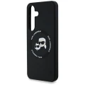 Etui Karl Lagerfeld Silicone Double Heads And Circle MagSafe Samsung Galaxy S25 Plus czarny