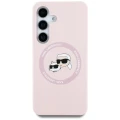 Etui Karl Lagerfeld Silicone Double Heads And Circle MagSafe Samsung Galaxy S25 różowy