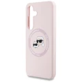 Etui Karl Lagerfeld Silicone Double Heads And Circle MagSafe Samsung Galaxy S25 różowy