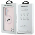Etui Karl Lagerfeld Silicone Double Heads And Circle MagSafe Samsung Galaxy S25 różowy