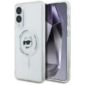 Etui Karl Lagerfeld Button Choupette Head Printed Logo MagSafe na Samsung Galaxy S25 Edge - białe