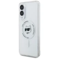 Etui Karl Lagerfeld Button Choupette Head Printed Logo MagSafe na Samsung Galaxy S25 Edge - białe