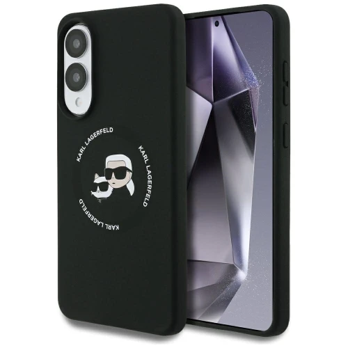Etui Karl Lagerfeld Silicone nauble Heads And Circle MagSafe na Samsung Galaxy S25 Edge - czarne