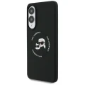 Etui Karl Lagerfeld Silicone nauble Heads And Circle MagSafe na Samsung Galaxy S25 Edge - czarne