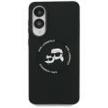 Etui Karl Lagerfeld Silicone nauble Heads And Circle MagSafe na Samsung Galaxy S25 Edge - czarne