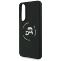 Etui Karl Lagerfeld Silicone nauble Heads And Circle MagSafe na Samsung Galaxy S25 Edge - czarne
