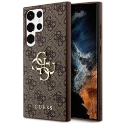 Etui Guess 4G Big Metal Logo na Samsung Galaxy S24 Ultra - brązowe
