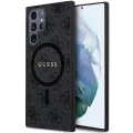 Etui Guess 4G Collection Leather Metal Logo MagSafe na Samsung Galaxy S24 Ultra - czarne