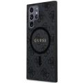 Etui Guess 4G Collection Leather Metal Logo MagSafe na Samsung Galaxy S24 Ultra - czarne