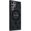 Etui Guess 4G Collection Leather Metal Logo MagSafe na Samsung Galaxy S24 Ultra - czarne