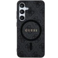 Etui Guess 4G Collection Leather Metal Logo MagSafe na Samsung Galaxy S24+ - czarne