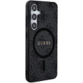 Etui Guess 4G Collection Leather Metal Logo MagSafe na Samsung Galaxy S24+ - czarne