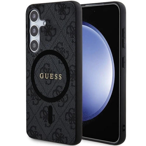 Etui Guess 4G Collection Leather Metal Logo MagSafe na Samsung Galaxy S24 - czarne