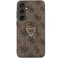 Etui Guess Grip Stand 4G Triangle Strass na Samsung Galaxy S24 - brązowe