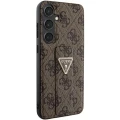 Etui Guess Grip Stand 4G Triangle Strass na Samsung Galaxy S24 - brązowe