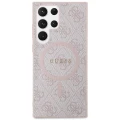 Etui Guess 4G Collection Leather Metal Logo MagSafe na Samsung Galaxy S24 Ultra - różowe
