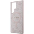 Etui Guess 4G Collection Leather Metal Logo MagSafe na Samsung Galaxy S24 Ultra - różowe