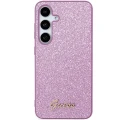 Etui Guess Glitter Script na Samsung Galaxy S24+ - fioletowe