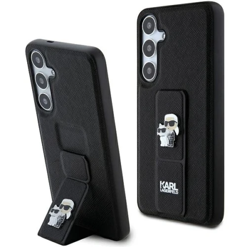 Etui Karl Lagerfeld Gripstand Saffiano Karl&Choupette Pins na Samsung Galaxy S24+ - czarne
