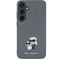 Etui Karl Lagerfeld Saffiano Karl&Choupette Metal Pin na Samsung Galaxy S24+ - szare