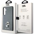 Etui Karl Lagerfeld Saffiano Karl&Choupette Metal Pin na Samsung Galaxy S24+ - szare