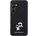 Etui Karl Lagerfeld Saffiano Karl&Choupette Metal Pin na Samsung Galaxy S24+ - czarne