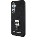 Etui Karl Lagerfeld Fixed Glitter Ikonik Logo Metal Pin na Samsung Galaxy S24+ - czarne