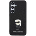 Etui Karl Lagerfeld Fixed Glitter Ikonik Logo Metal Pin na Samsung Galaxy S24+ - czarne