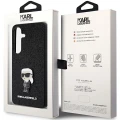 Etui Karl Lagerfeld Fixed Glitter Ikonik Logo Metal Pin na Samsung Galaxy S24+ - czarne