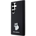 Etui Karl Lagerfeld Silicone Choupette Metal Pin na Samsung Galaxy S24 Ultra - czarne