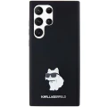 Etui Karl Lagerfeld Silicone Choupette Metal Pin na Samsung Galaxy S24 Ultra - czarne