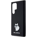 Etui Karl Lagerfeld Silicone Choupette Metal Pin na Samsung Galaxy S24 Ultra - czarne