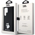 Etui Karl Lagerfeld Silicone Choupette Metal Pin na Samsung Galaxy S24 Ultra - czarne