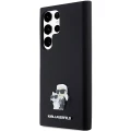Etui Karl Lagerfeld Silicone Karl&Choupette Metal Pin na Samsung Galaxy S24 Ultra - czarne