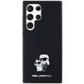 Etui Karl Lagerfeld Silicone Karl&Choupette Metal Pin na Samsung Galaxy S24 Ultra - czarne