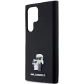 Etui Karl Lagerfeld Silicone Karl&Choupette Metal Pin na Samsung Galaxy S24 Ultra - czarne