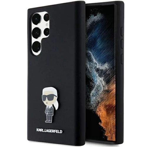 Etui Karl Lagerfeld Silicone Ikonik Metal Pin na Samsung Galaxy S24 Ultra - czarne