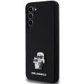 Etui Karl Lagerfeld Silicone Karl&Choupette Metal Pin na Samsung Galaxy S24+ - czarne