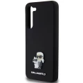 Etui Karl Lagerfeld Silicone Karl&Choupette Metal Pin na Samsung Galaxy S24+ - czarne