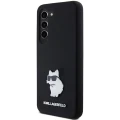 Etui Karl Lagerfeld Silicone Choupette Metal Pin na Samsung Galaxy S24 - czarne