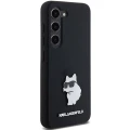 Etui Karl Lagerfeld Silicone Choupette Metal Pin na Samsung Galaxy S24 - czarne
