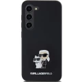 Etui Karl Lagerfeld Silicone Karl&Choupette Metal Pin na Samsung Galaxy S24 - czarne