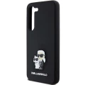 Etui Karl Lagerfeld Silicone Karl&Choupette Metal Pin na Samsung Galaxy S24 - czarne