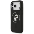 Etui Karl Lagerfeld Silicone Karl&Choupette Ring MagSafe do iPhone 17 Pro Max - czarne