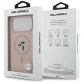Etui Karl Lagerfeld Silicone Karl&Choupette Ring MagSafe do iPhone 17 Pro Max - różowe