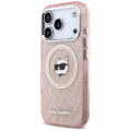 Etui Karl Lagerfeld IML Choupette Head Logo MagSafe na iPhone 17 Pro Max - różowe