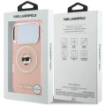 Etui Karl Lagerfeld IML Choupette Head Logo MagSafe na iPhone 17 Pro Max - różowe