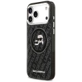 Etui Karl Lagerfeld IML Glitter Karl&Choupette Heads Logo MagSafe na iPhone 17 Pro Max - czarne