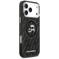 Etui Karl Lagerfeld IML Glitter Karl&Choupette Heads Logo MagSafe na iPhone 17 Pro Max - czarne